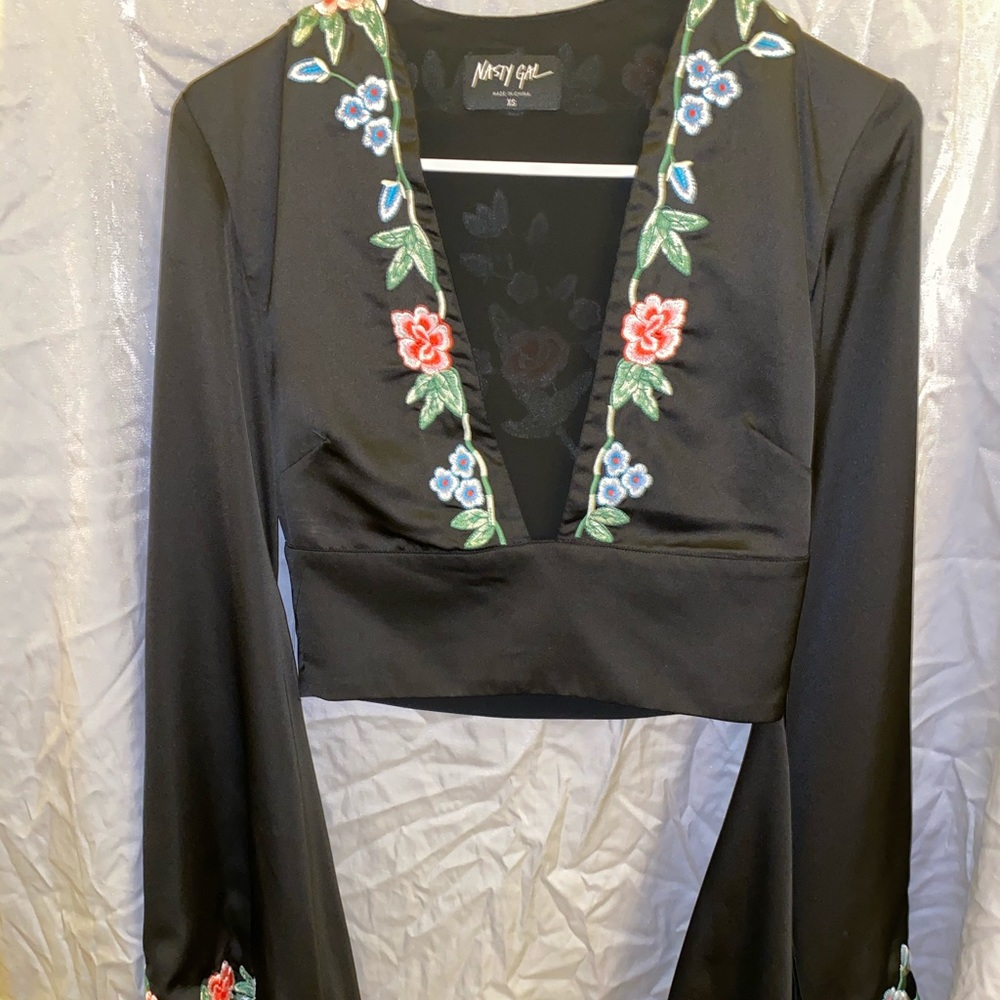 Crop silky top